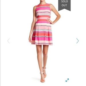 CeCe 14 Sleeveless Stripe Summer Fit-Flare Dress